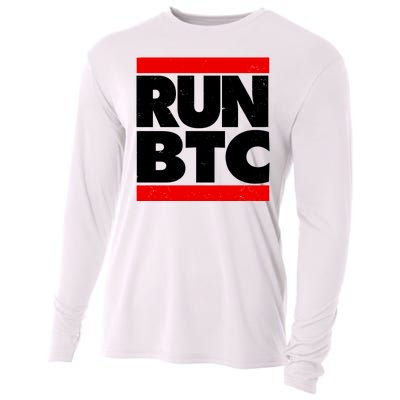 Funny Run BTC Bitcoin Logo Cooling Performance Long Sleeve Crew