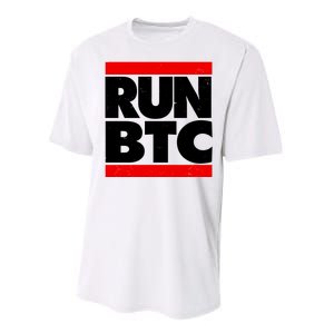 Funny Run BTC Bitcoin Logo Performance Sprint T-Shirt