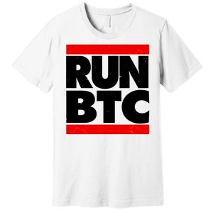 Funny Run BTC Bitcoin Logo Premium T-Shirt