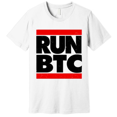 Funny Run BTC Bitcoin Logo Premium T-Shirt