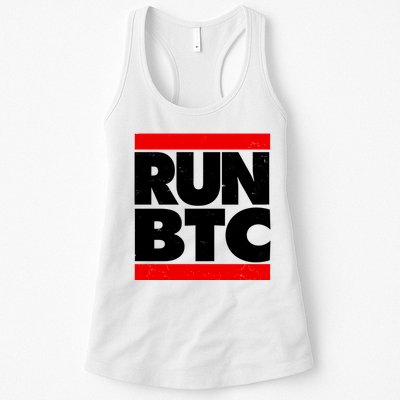 Funny Run BTC Bitcoin Logo Womens Tank Top