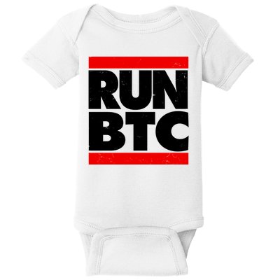 Funny Run BTC Bitcoin Logo Baby Bodysuit