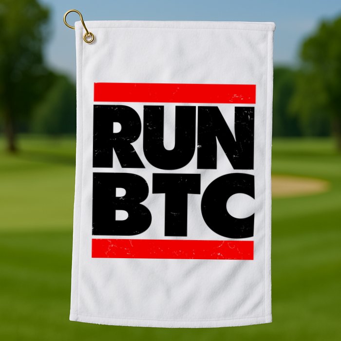 Funny Run BTC Bitcoin Logo Golf Towel