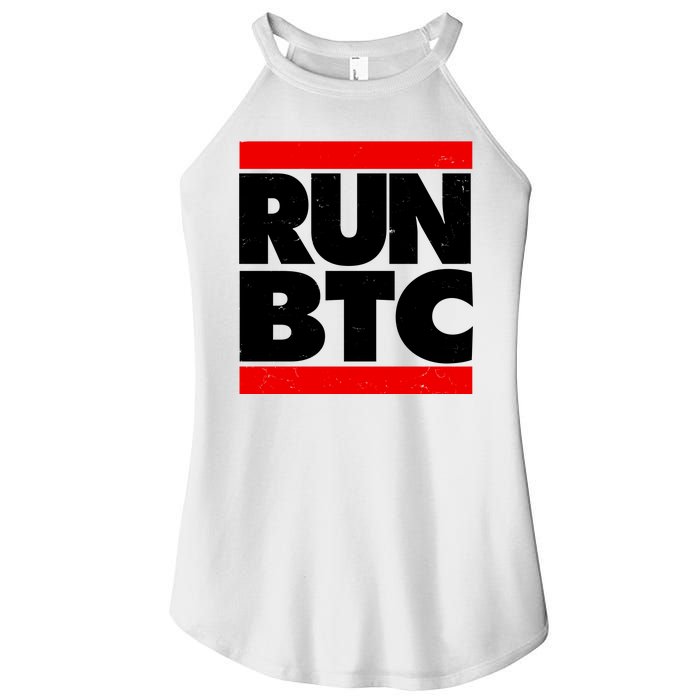 Funny Run BTC Bitcoin Logo Women’s Perfect Tri Rocker Tank