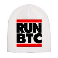 Funny Run BTC Bitcoin Logo Short Acrylic Beanie