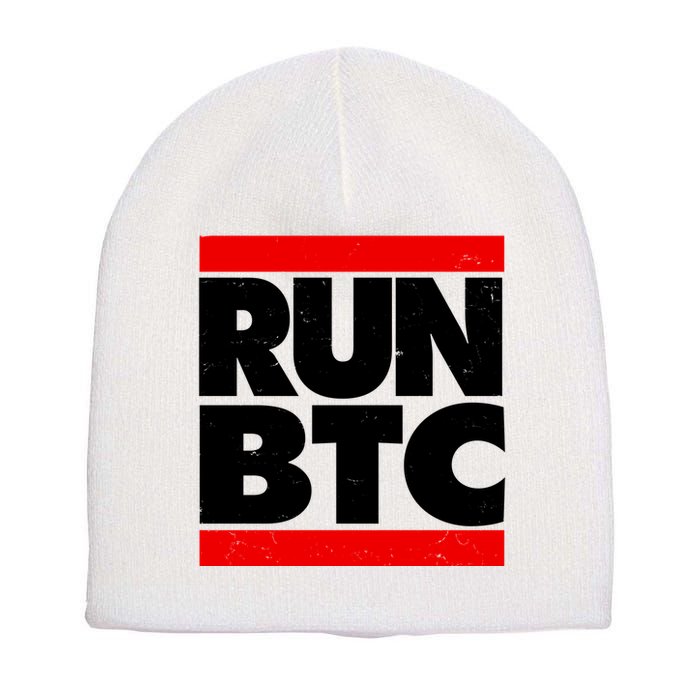 Funny Run BTC Bitcoin Logo Short Acrylic Beanie