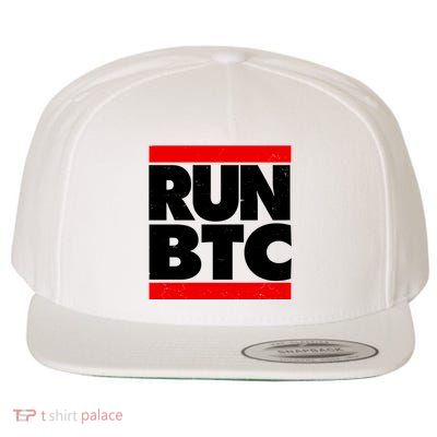 Funny Run BTC Bitcoin Logo Wool Snapback Cap