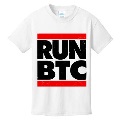 Funny Run BTC Bitcoin Logo Kids T-Shirt