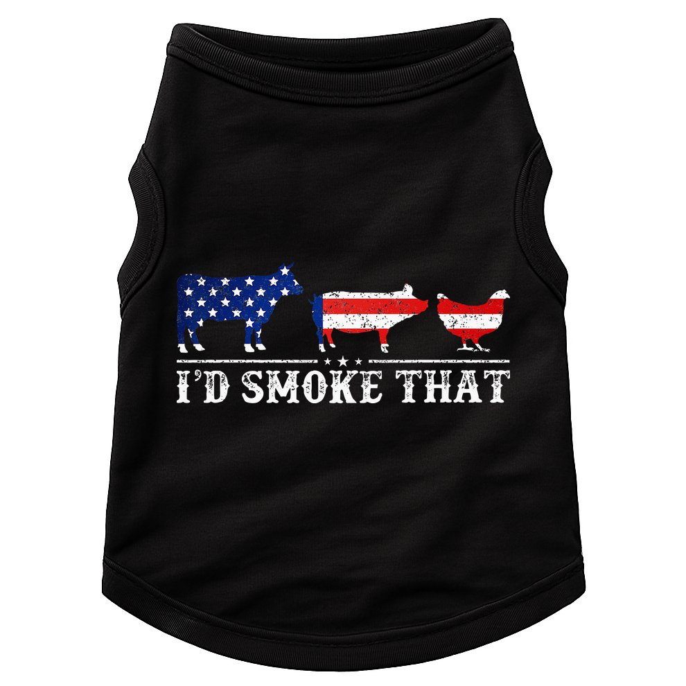 Funny Retro BBQ Party Grill Smoker Chef Dad I'd Smoke That Doggie Tank