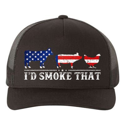 Funny Retro BBQ Party Grill Smoker Chef Dad I'd Smoke That Yupoong Adult 5-Panel Trucker Hat