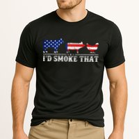 Funny Retro BBQ Party Grill Smoker Chef Dad I'd Smoke That Cooling Performance Crew T-Shirt