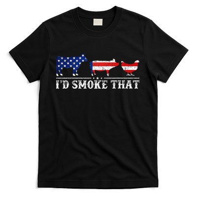 Funny Retro BBQ Party Grill Smoker Chef Dad I'd Smoke That T-Shirt