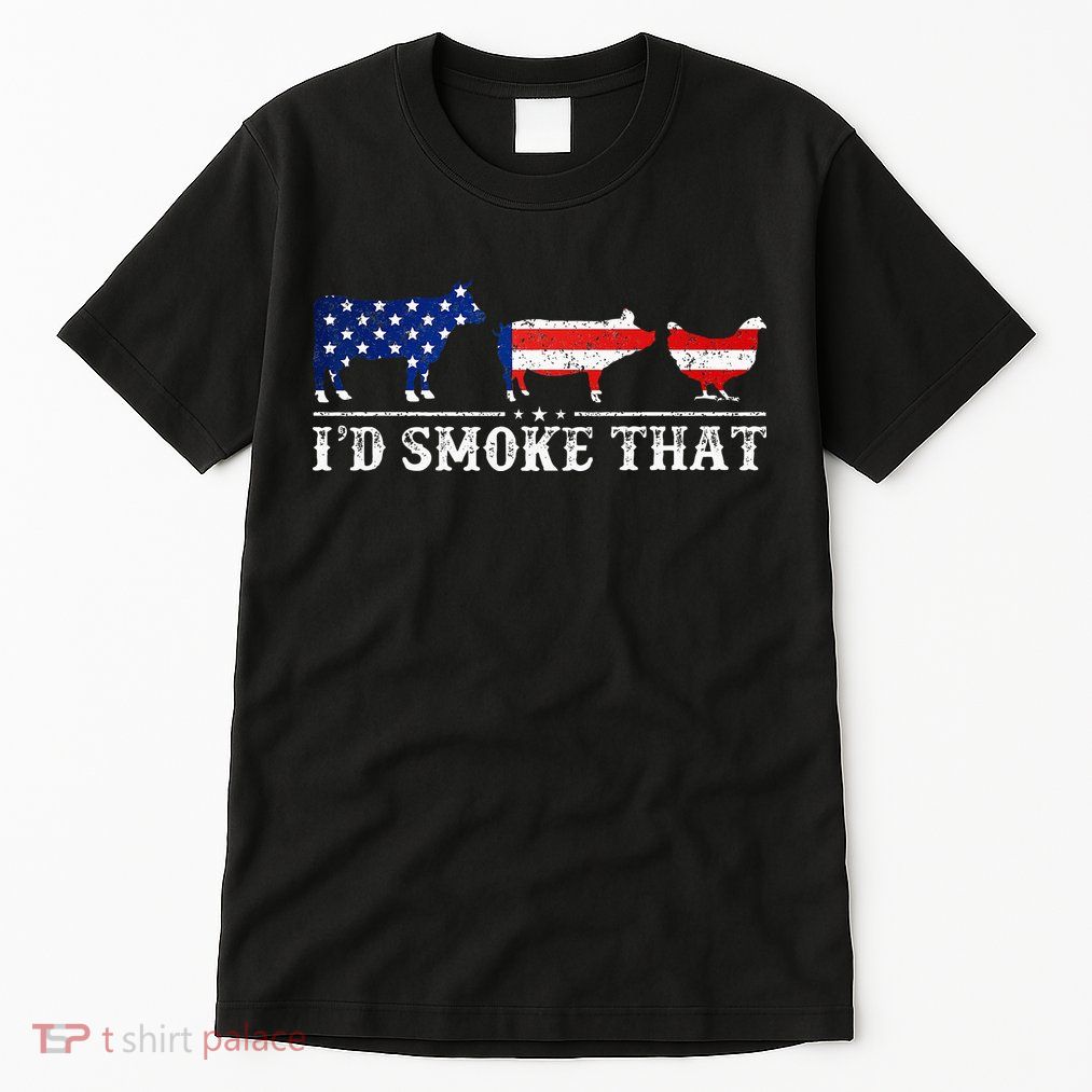 Funny Retro BBQ Party Grill Smoker Chef Dad I'd Smoke That Tall T-Shirt