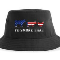 Funny Retro BBQ Party Grill Smoker Chef Dad I'd Smoke That Sustainable Bucket Hat