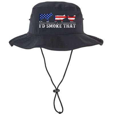 Funny Retro BBQ Party Grill Smoker Chef Dad I'd Smoke That Legacy Cool Fit Booney Bucket Hat