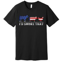 Funny Retro BBQ Party Grill Smoker Chef Dad I'd Smoke That Premium T-Shirt