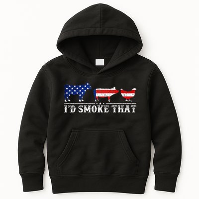Funny Retro BBQ Party Grill Smoker Chef Dad I'd Smoke That Kids Hoodie