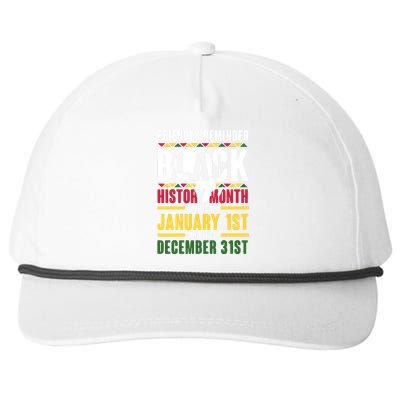 Friendly Reminder Black History Month Black Proud Africa Snapback Five-Panel Rope Hat