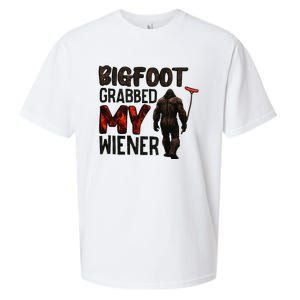 Funny Retro Big Foot Bigfoot Grabbed My Wiener Sueded Cloud Jersey T-Shirt