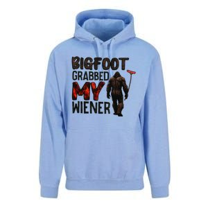 Funny Retro Big Foot Bigfoot Grabbed My Wiener Unisex Surf Hoodie