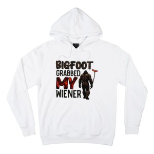 Funny Retro Big Foot Bigfoot Grabbed My Wiener Hoodie