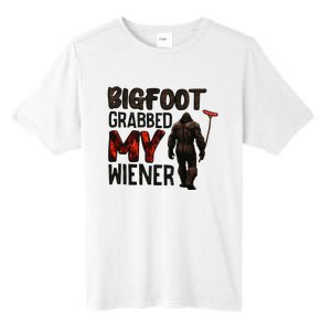 Funny Retro Big Foot Bigfoot Grabbed My Wiener Tall Fusion ChromaSoft Performance T-Shirt