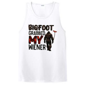 Funny Retro Big Foot Bigfoot Grabbed My Wiener PosiCharge Competitor Tank