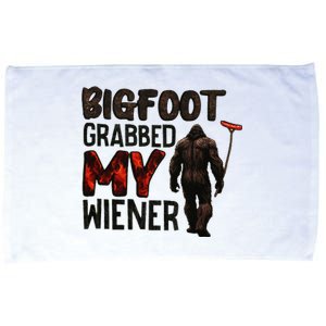 Funny Retro Big Foot Bigfoot Grabbed My Wiener Microfiber Hand Towel