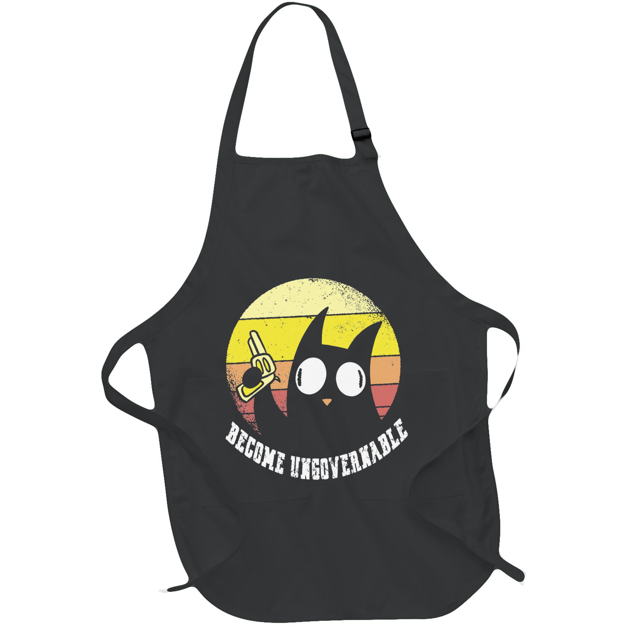 Funny Retro Black Cat Become Ungovernable Apron