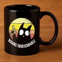 Funny Retro Black Cat Become Ungovernable 11oz C Handle Ceramic Mug