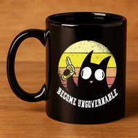 Funny Retro Black Cat Become Ungovernable 11oz C Handle Ceramic Mug