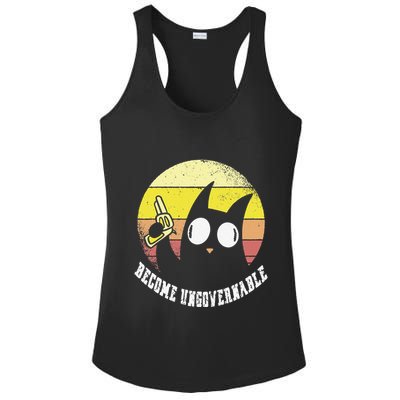 Funny Retro Black Cat Become Ungovernable Ladies PosiCharge Competitor Racerback Tank