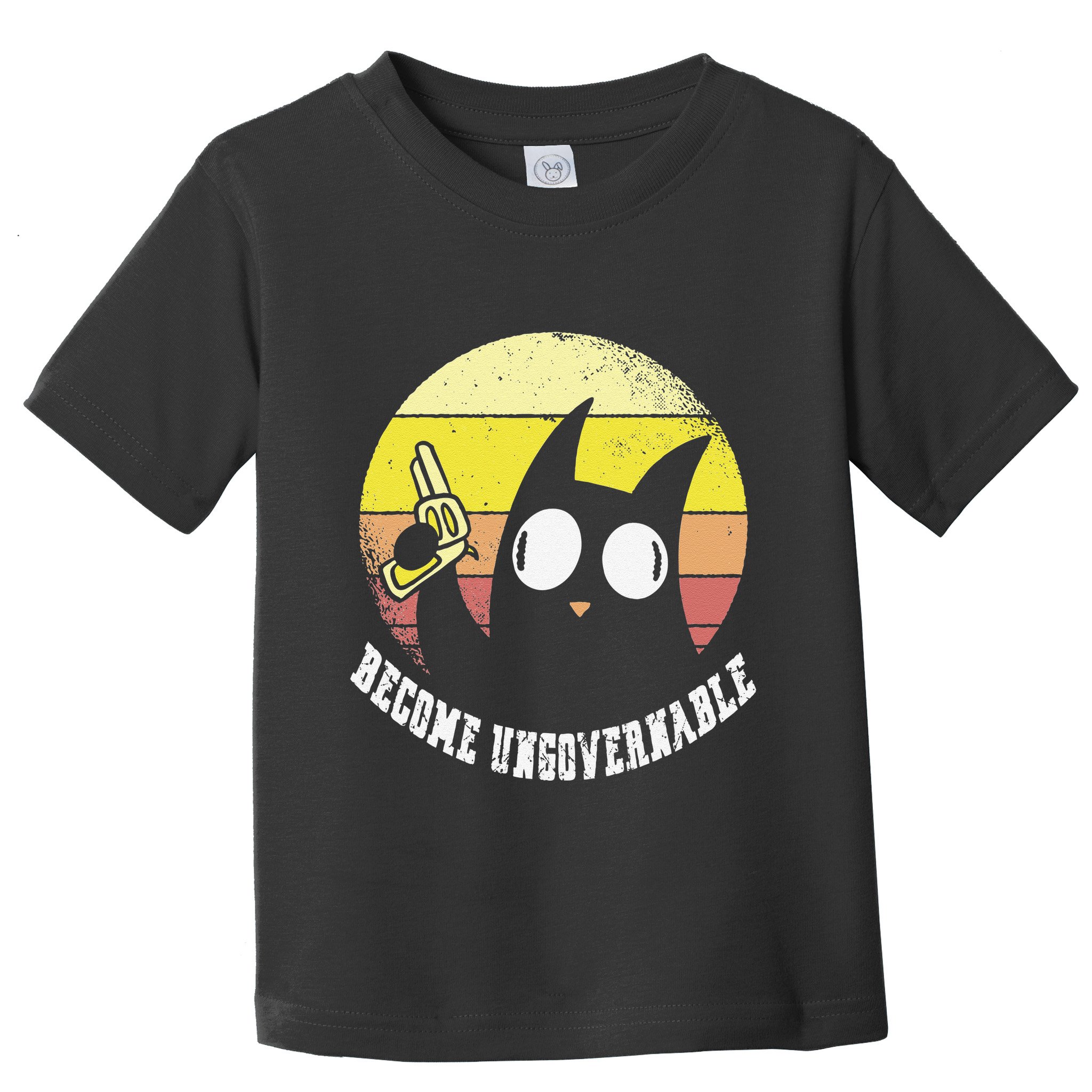 Funny Retro Black Cat Become Ungovernable Toddler T-Shirt
