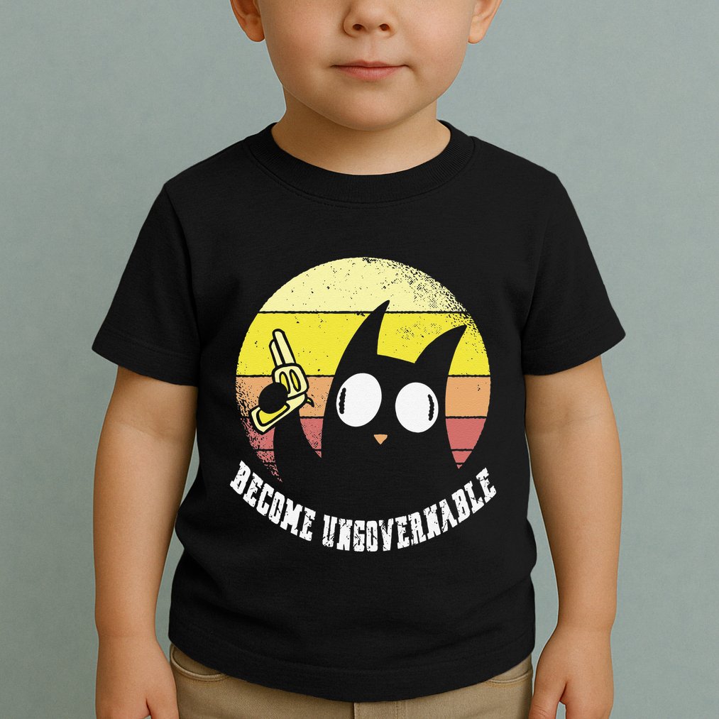 Funny Retro Black Cat Become Ungovernable Toddler T-Shirt