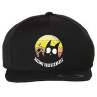 Funny Retro Black Cat Become Ungovernable Wool Snapback Cap