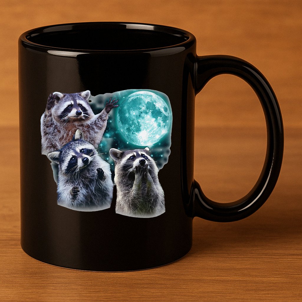Funny Raccoon Boxer Trash Money We Gettin Rich 11oz C Handle Ceramic Mug