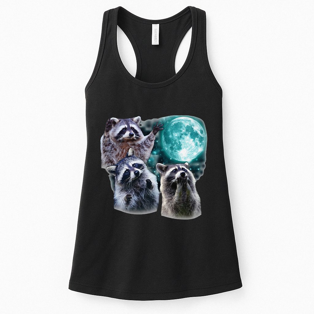 Funny Raccoon Boxer Trash Money We Gettin Rich Womens Tank Top