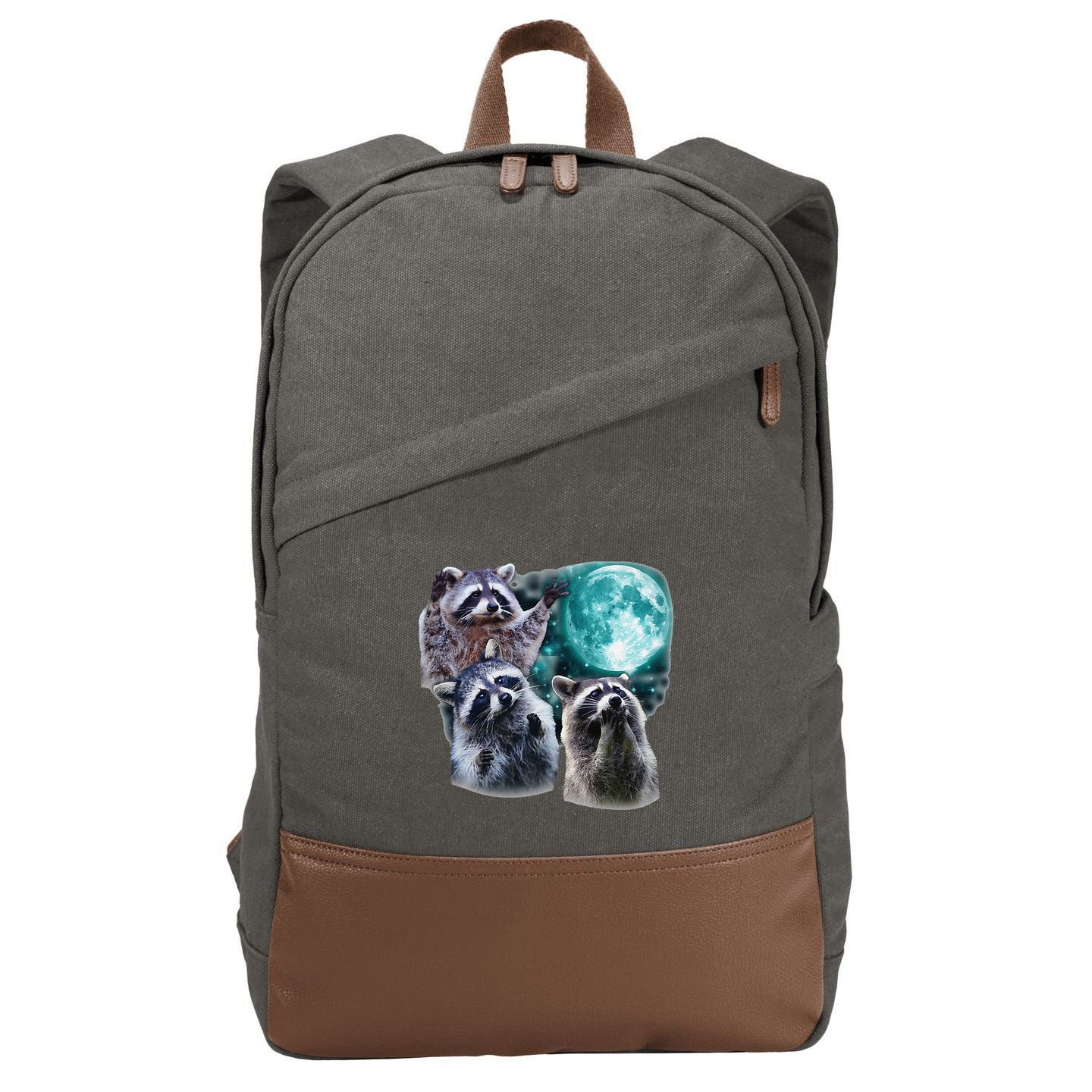 Funny Raccoon Boxer Trash Money We Gettin Rich Cotton Canvas Backpack