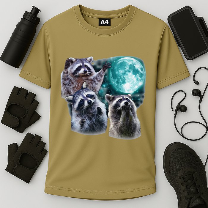 Funny Raccoon Boxer Trash Money We Gettin Rich Cooling Performance Crew T-Shirt
