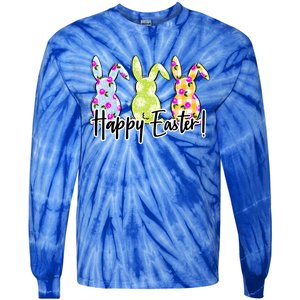 Funny Rabbits Bunnies Happy Easter Day Meaningful Gift Tie-Dye Long Sleeve Shirt