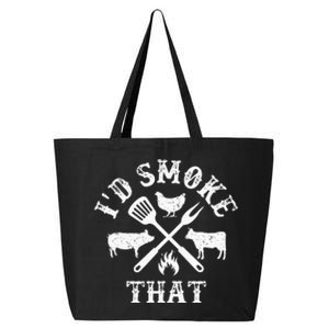 Funny Retro BBQ Party Smoker Chef Dad Gifts I'd Smoke That 25L Jumbo Tote