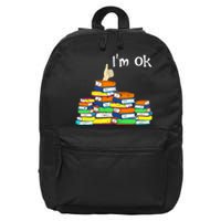 Funny Reading Book Lovers Im Ok National Book Lovers Day 16 in Basic Backpack