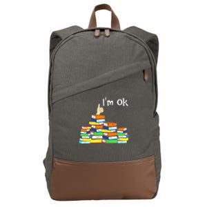 Funny Reading Book Lovers Im Ok National Book Lovers Day Cotton Canvas Backpack