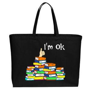 Funny Reading Book Lovers Im Ok National Book Lovers Day Cotton Canvas Jumbo Tote