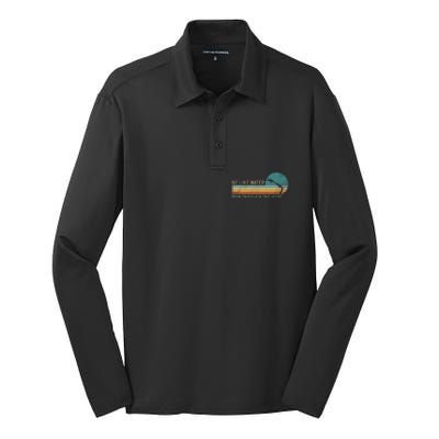 Funny Retro Be Like Water Run Through The Hose Silk Touch Performance Long Sleeve Polo