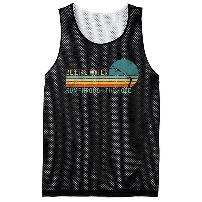 Funny Retro Be Like Water Run Through The Hose Mesh Reversible Basketball Jersey Tank