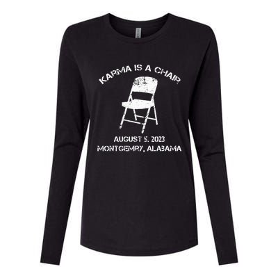 Funny Riverboat Brawl Montgomery Alabama Karma Is A Chair Womens Cotton Relaxed Long Sleeve T-Shirt