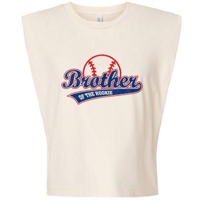 Funny Retro Baseball Brother Of The Rookie Garment-Dyed Women's Muscle Tee