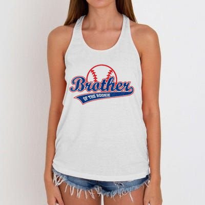 Funny Retro Baseball Brother Of The Rookie Women's Knotted Racerback Tank