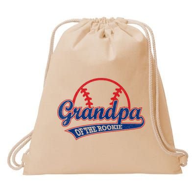 Funny Retro Baseball Grandpa Of The Rookie Drawstring Bag